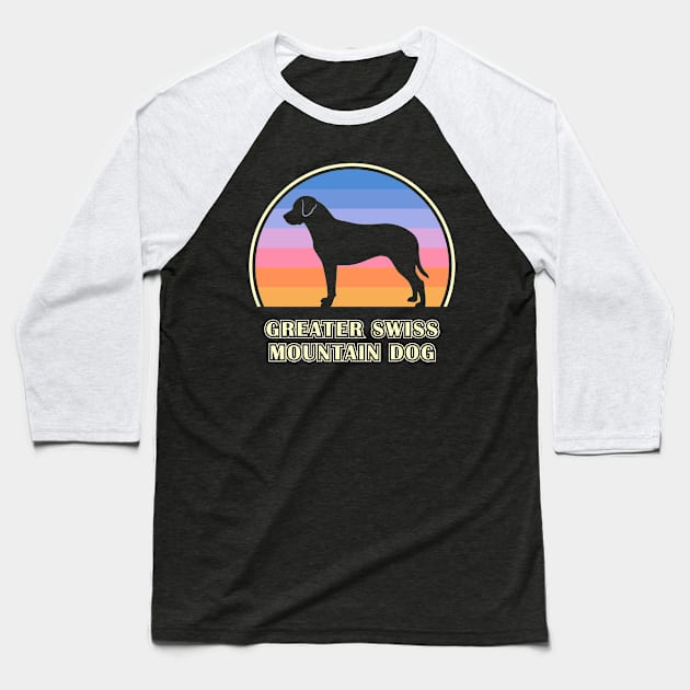 Greater Swiss Mountain Dog Vintage Sunset Dog Baseball T-Shirt by millersye